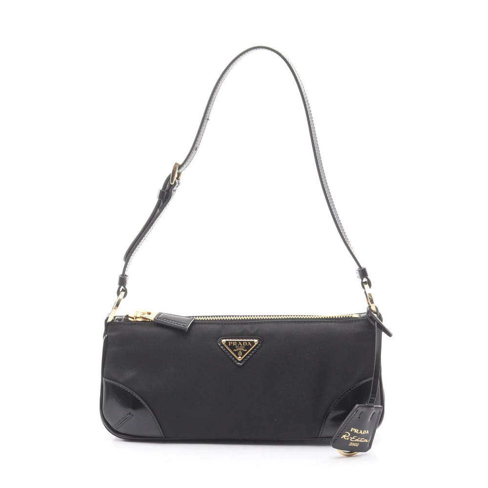 Prada Re Edition TESSUTOSPAZZOL Shoulder Bag Leather Black